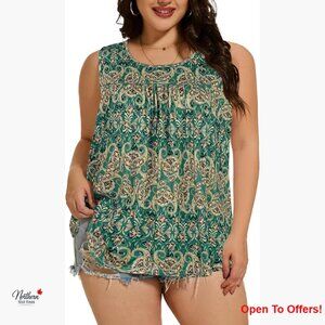 Plus Size Summer Tank Top Flowy Camisole Blouse Tunic